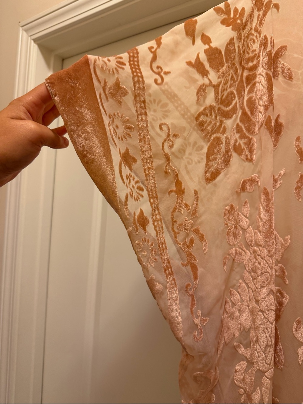 Free People Velvet Burnout Floral Wrap - Blush - Picture 3 of 5
